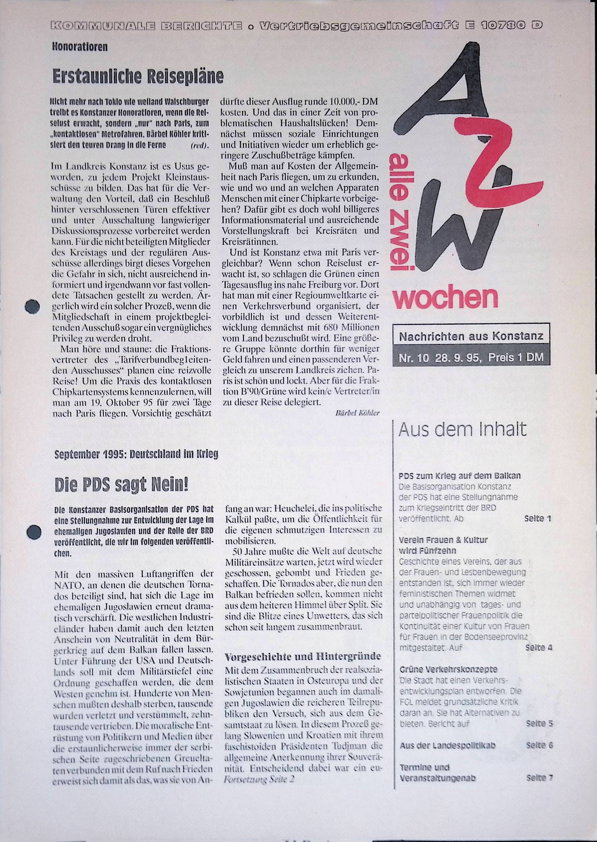 Heft 10 vom 28. September 1995