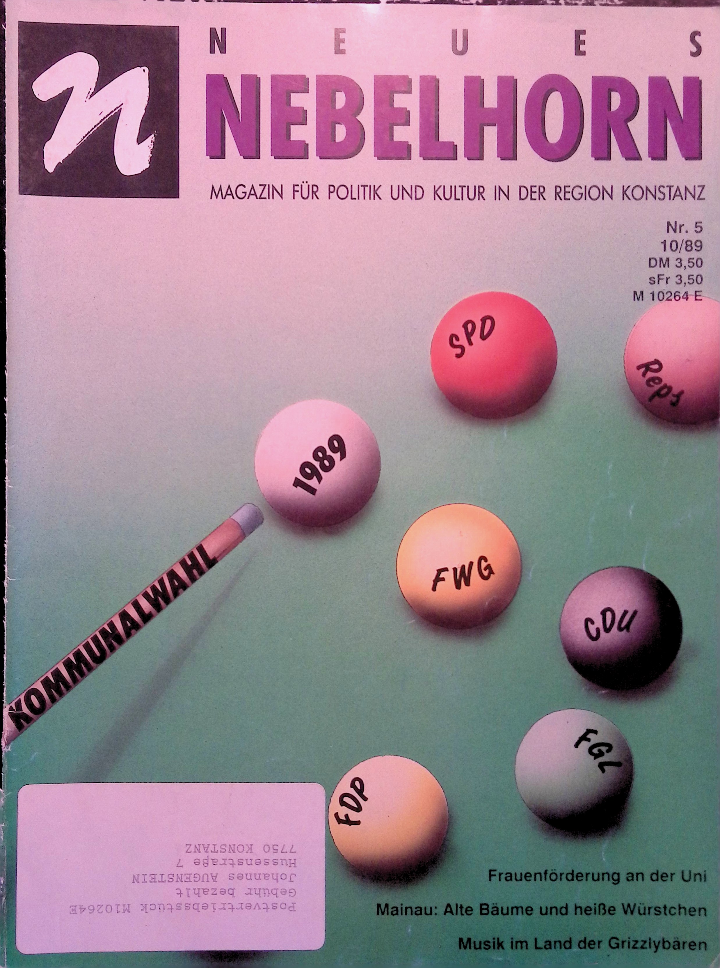 Heft 5 vom Oktober 1989