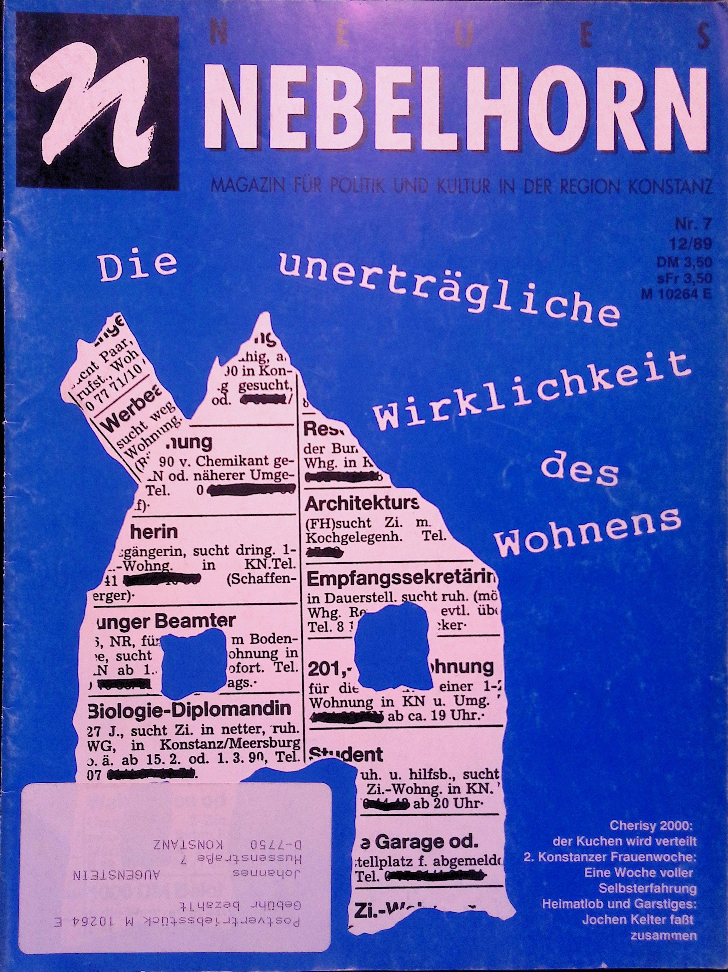 Heft 7 vom Dezember 1989