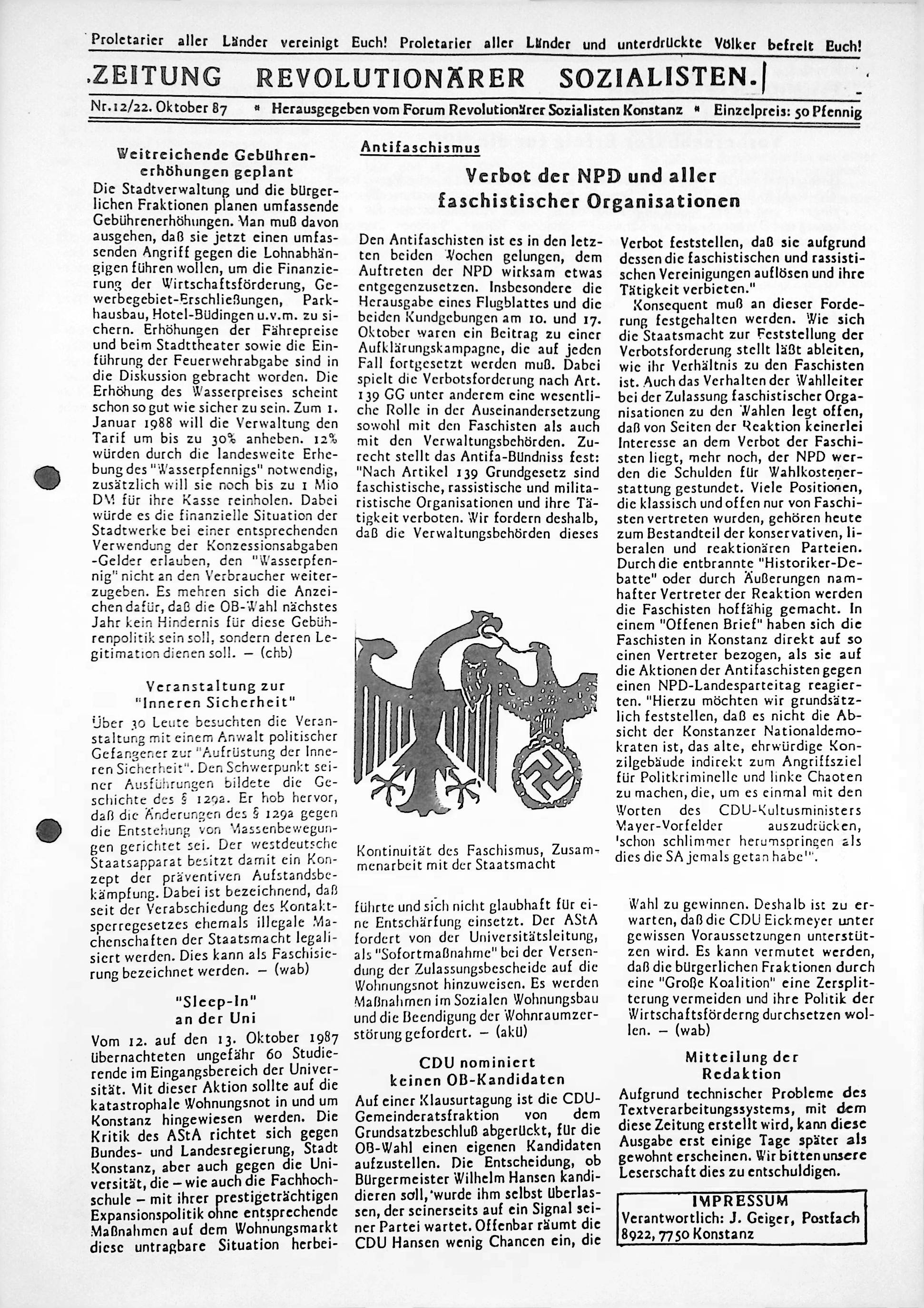 Heft 01/12 vom 22.10.1987